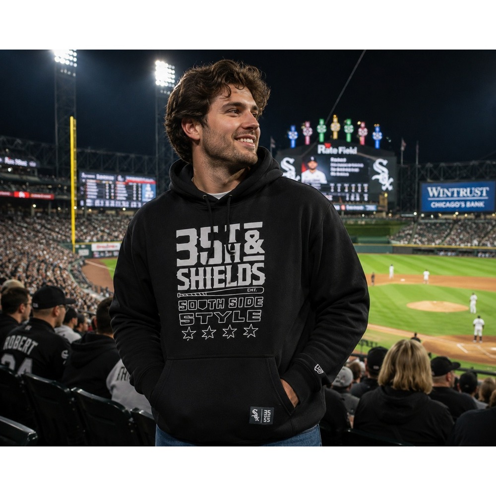NWT New Era Chicago White Sox 35th & Shields South Side Hoodie XXL Black MLB